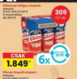 Interspar Kőbányai világos sörpack dobozos ajánlat