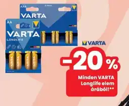 Interspar Varta Longlife elem ajánlat