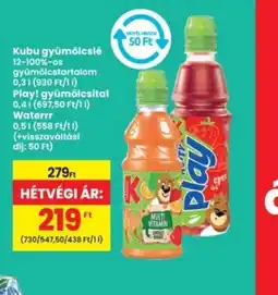 Interspar Kubu gyümölcslé ajánlat