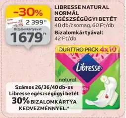 Auchan LIBRESSE NATURAL NORMÁL EGÉSZSÉGÜGYI BETÉT ajánlat