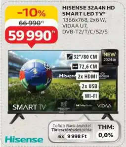 Auchan HISENSE 32A4N HD SMART LED TV ajánlat