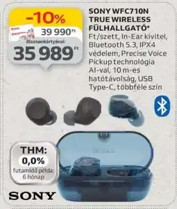 Auchan SONY WFC710N TRUE WIRELESS FÜLHALLGATÓ ajánlat