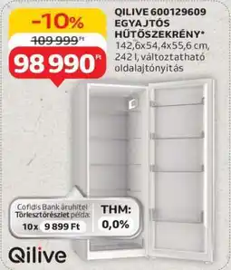 Auchan QILIVE 600129609 EGYAJTÓS HŰTŐSZEKRÉNY ajánlat