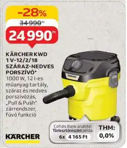Auchan KÄRCHER KWD 1 V-12/2/18 Száraz-Nedves Porszívó ajánlat