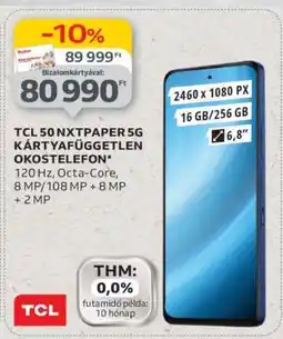 Auchan TCL 50 NXTPAPER 5G Kártyafüggetlen Okostelefon ajánlat