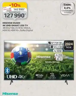 Auchan Hisense 55A6N 4K UHD Smart LED TV ajánlat