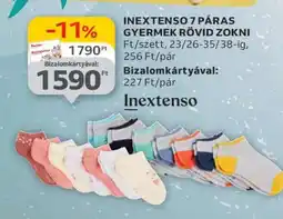 Auchan Inextenso 7 páras gyermek rövid zokni ajánlat
