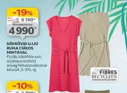 Auchan Női rövid ujjú ruha csíkos mintával ajánlat