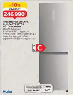 Auchan HAIER HDPW5618CNPK ALULFAGYASZTÓS HŰTŐSZEKRÉNY ajánlat
