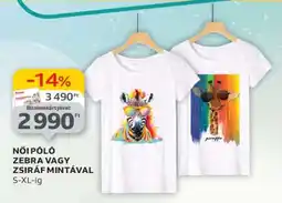 Auchan Női póló zebra vagy zsiráf mintával ajánlat