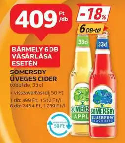 Auchan Somersby üveges cider ajánlat