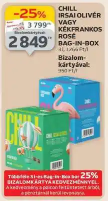 Auchan CHILL IRSAI OLIVÉR VAGY KÉKFRANKOS ROSÉ BAG-IN-BOX ajánlat