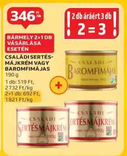 Auchan Családi Sertésmájkrém vagy Baromfimájas ajánlat