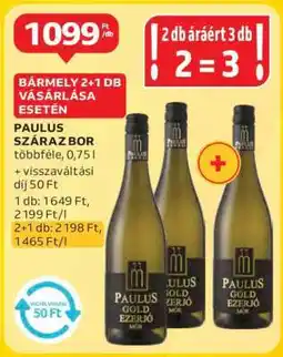 Auchan PAULUS SZÁRAZ BOR ajánlat