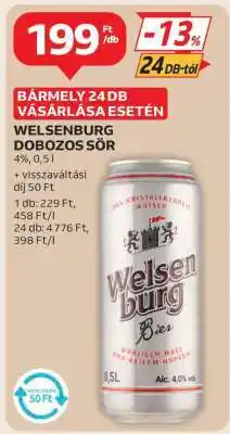 Auchan Welsenburg Dobozos Sör ajánlat