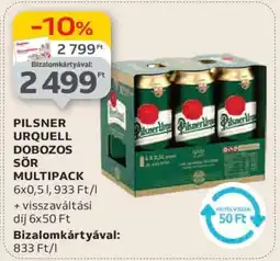 Auchan Pilsner Urquell Dobozos Sör Multipack ajánlat