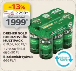 Auchan Dreher Gold dobozos sör multipack ajánlat