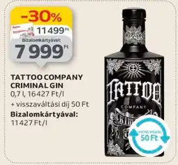 Auchan TATTOO COMPANY CRIMINAL GIN ajánlat