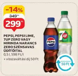 Auchan Pepsi, Pepsi Lime, 7UP Zero vagy Mirinda Narancs Zero szénsavas üdítőital ajánlat