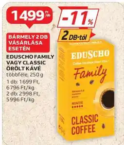 Auchan EDUSCHO Family vagy Classic Őrölt Kávé ajánlat