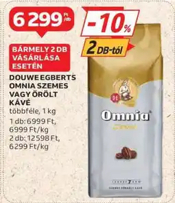 Auchan Douwe Egberts Omnia Szemes vagy Őrölt Kávé ajánlat