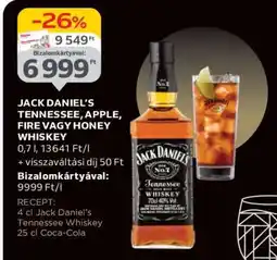 Auchan Jack Daniel’s Tennessee, Apple, Fire vagy Honey Whiskey ajánlat
