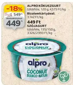 Auchan Alpro kókuszgurt ajánlat