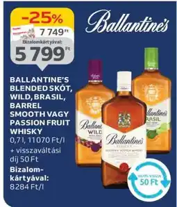 Auchan Ballantine's Blended Skót, Wild, Brasil, Barrel Smooth vagy Passion Fruit Whisky ajánlat