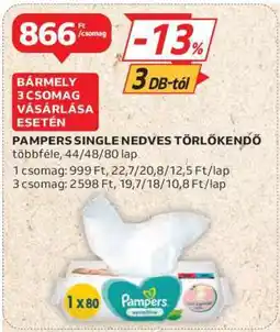 Auchan Pampers Single Nedves Törlőkendő ajánlat