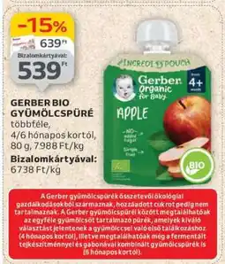 Auchan Gerber Bio Gyümölcspüré ajánlat