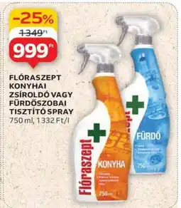 Auchan Flóraszept Konyhai Zsíroldó vagy Fürdőszobai Tisztító Spray ajánlat