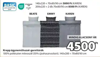 JYSK KREPP ÁGYNEMŰHUZAT-GARNITÚRÁK ajánlat
