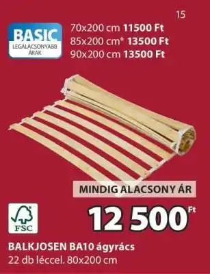 JYSK BALKJOSEN BA10 ágyrács ajánlat