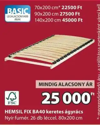 JYSK HEMSIL FIX BA40 keretes ágyrács ajánlat