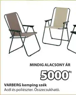 JYSK VARBERG kemping szék ajánlat