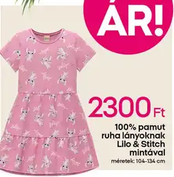 Pepco 100% pamut ruha lányoknak Lilo & Stitch mintával ajánlat