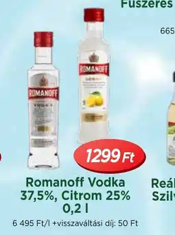 Real Romanoff Vodka ajánlat