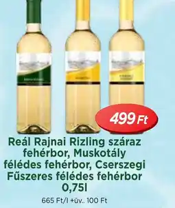 Real Reál Rajnai Rizling száraz fehérbor ajánlat