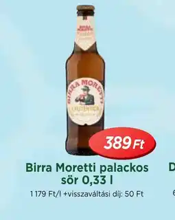 Real Birra Moretti palackos sör ajánlat