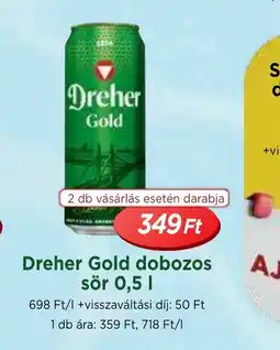 Real Dreher Gold dobozos sör ajánlat