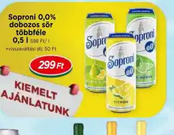 Real Soproni 0,0% dobozos sör ajánlat