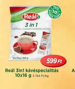 Real Reál 3in1 kávéspecialitás ajánlat