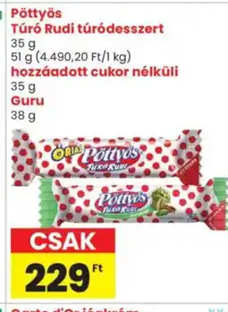 Spar Market Pöttyös Túró Rudi túródesszert ajánlat
