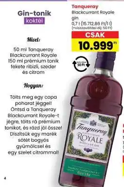 Spar Tanqueray Blackcurrant Royale gin ajánlat