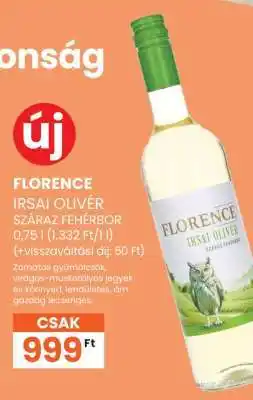 Spar FLORENCE IRSAI OLIVÉR SZÁRAZ FEHÉRBOR ajánlat