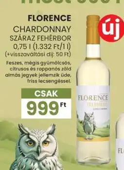 Spar FLORENCE CHARDONNAY SZÁRAZ FEHÉRBOR ajánlat