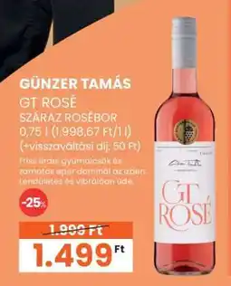 Spar Günzer Tamás GT Rosé ajánlat