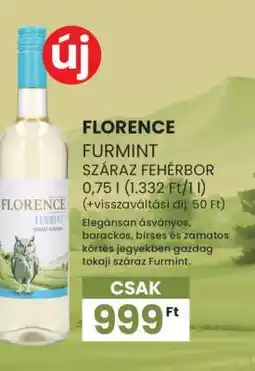 Spar FLORENCE FURMINT SZÁRAZ FEHÉRBOR ajánlat
