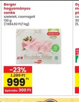 Interspar Berger hagyományos sonka ajánlat