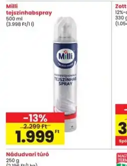 Interspar Milli tejszinhabspray ajánlat